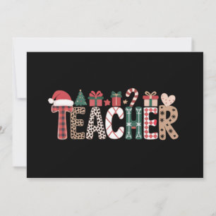 Teacher Christmas Life Teach Love Inspirational  Holiday Card