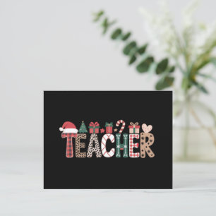 Teacher Christmas Life Teach Love Inspirational  Holiday Postcard