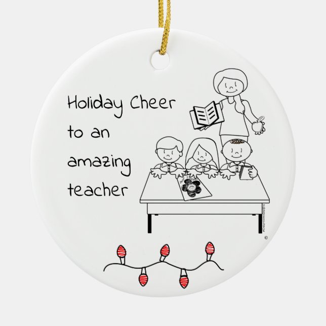 Teacher Christmas ornament - Customise (Front)