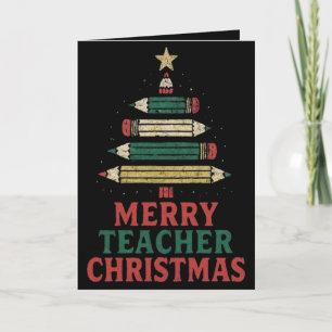 Teacher Christmas Pencil Tree  Card