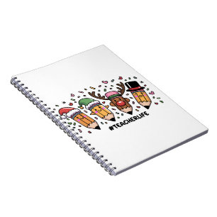 Teacher Christmas Pencils Teacher Life Merry Xmas Notebook