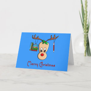 Teacher Christmas Reindeer—Adorable Gifts Holiday Card