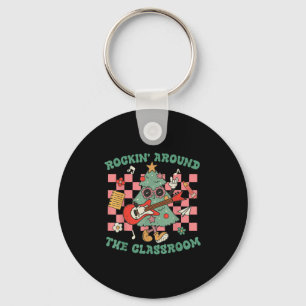 Teacher Christmas Rockin' Around The Clroom Men Wo Key Ring