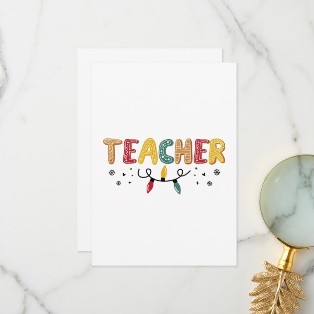 Teacher Christmas Thank You Card (Front/Back In Situ)