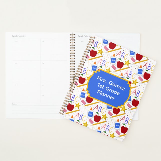  Teacher Classroom Apple Pencil Glue ABC Eraser Planner (Display)