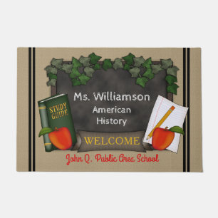 Teacher Classroom Apple Welcome Class   School Doormat