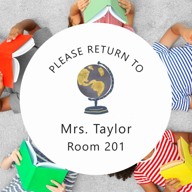 Teacher classroom globe classic round sticker (Creator Uploaded)