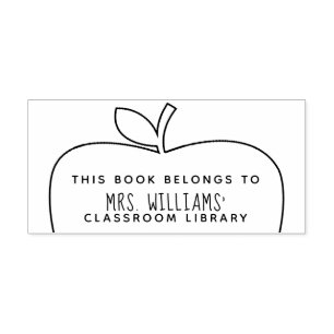 Teacher Classroom Library Apple Outline Self-inking Stamp