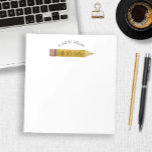 Teacher Classroom Pencil Custom Name Notepad<br><div class="desc">This is a Teacher Classroom Pencil Custom Name Note Pad!</div>