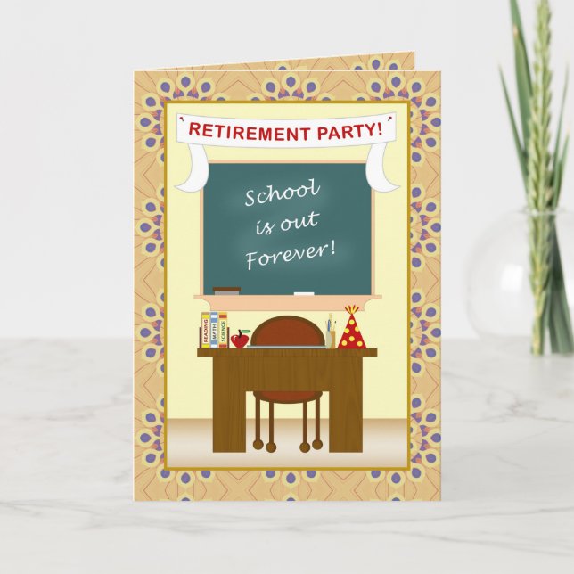 Teacher Classroom Retirement Party Invitation (Front)