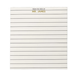 Teacher Clean Simple Lined Paper From The Desk Of  Notepad