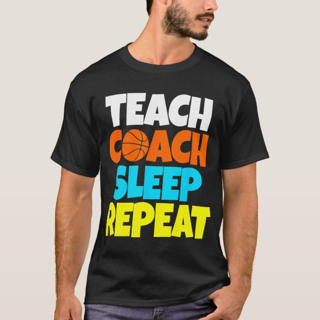 Teacher Coach Basketball Funny T-Shirt (Front)
