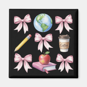Teacher Coffee Bow Cute Appreciation Gifts Magnet