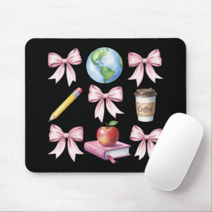 Teacher Coffee Bow Cute Appreciation Gifts  Mouse Mat