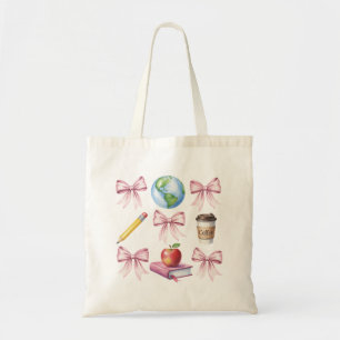 Teacher Coffee Bow Cute Appreciation Gifts  Tote Bag