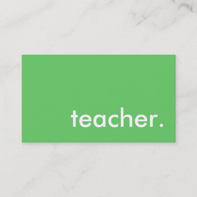 teacher. (colour customisable) business card (Front)