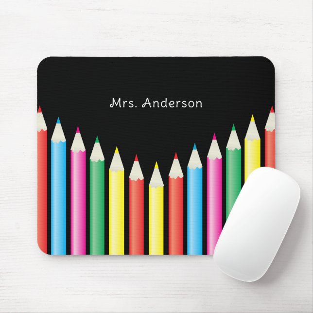Teacher Colourful Pencils Desk Mat Mouse Mat (With Mouse)