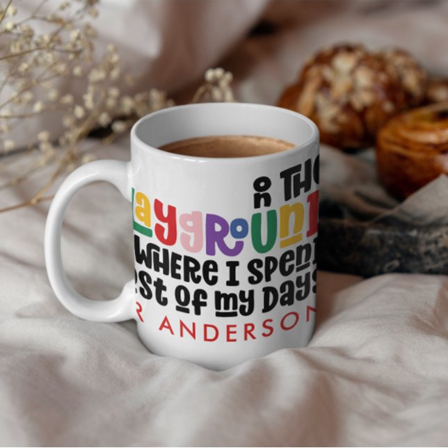 Teacher colourful rainbow typography modern gift mug (Creator Uploaded)