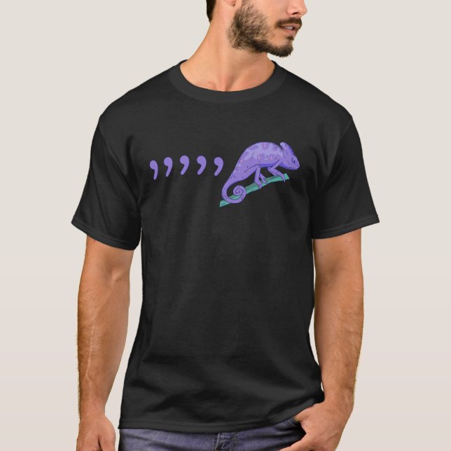 Teacher Comma Chameleon  80 s  5 T-Shirt (Front)