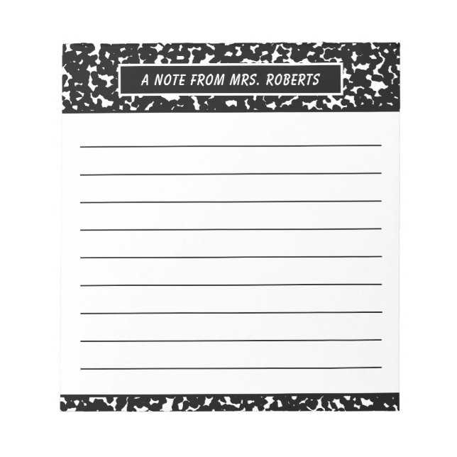 Teacher Composition Book Lined Notepad (Front)