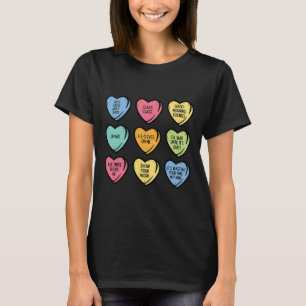 Teacher Conversation Hearts Funny Valentines Day W T-Shirt