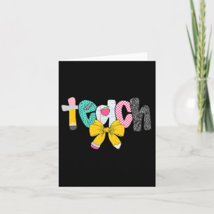 Teacher Coquette Bow Back To School First Day Of S Card