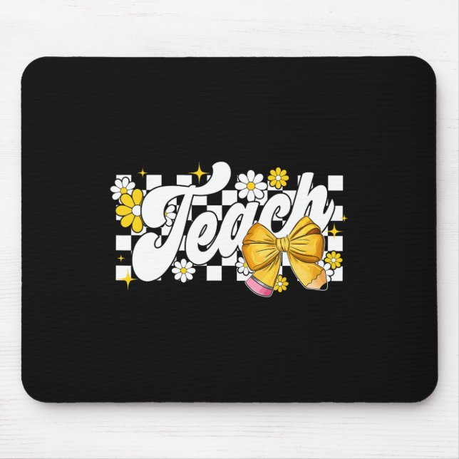 Teacher Coquette Bow Teacher Appreciation Back To  Mouse Mat (Front)