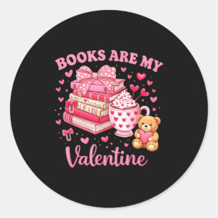 Teacher Coquette Romantic All Booked Valentine's G Classic Round Sticker