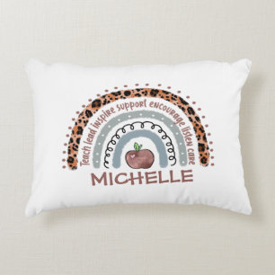 Teacher Core Values Rainbow Decorative Cushion