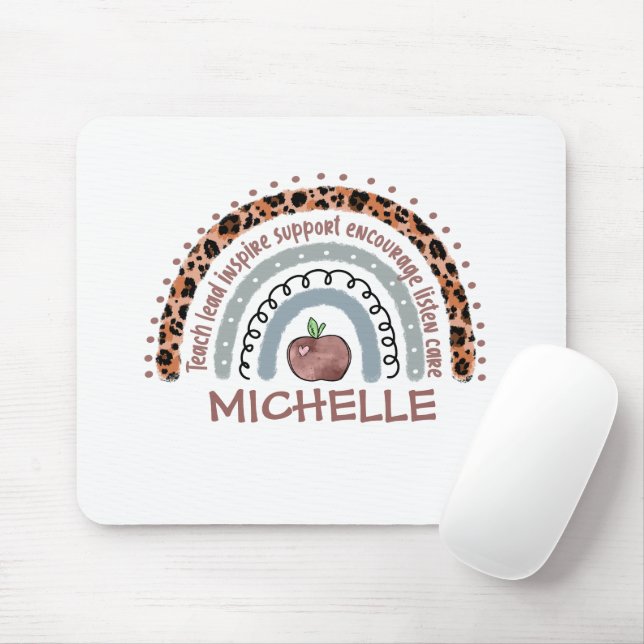Teacher Core Values Rainbow Mouse Mat (With Mouse)