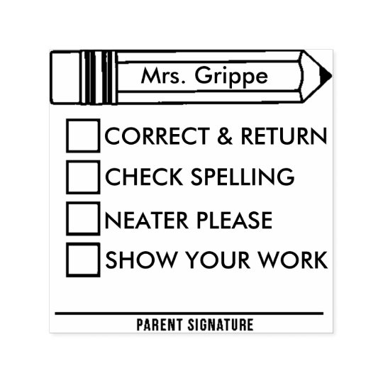 TEACHER CORRECTION SELF INKING STAMP Zazzle.co.uk