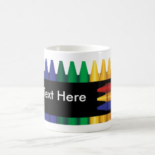 Teacher Crayon Design Custom Mug 2