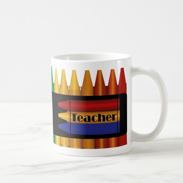 Teacher Crayon Design Mug (Right)