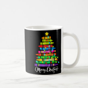 Teacher Crayon Merry Christmas Tree Lights School  Coffee Mug