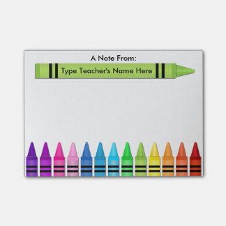 Teacher Crayon Personalised Post-it Note
