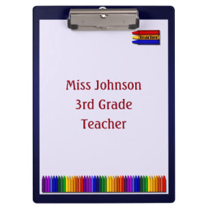Teacher Crayons Custom Clipboard