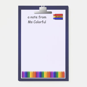 Teacher Crayons Custom Lg Post It Post-it Notes