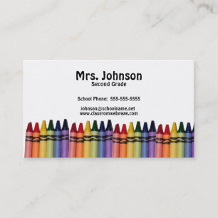 Teacher Crayons Template Business Card