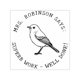 Teacher Create Your Own American Robin Superb Work Self-inking Stamp