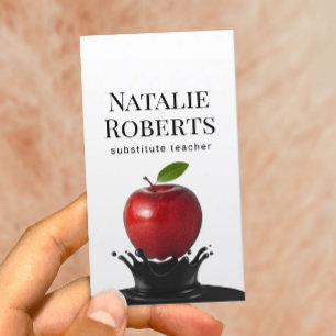 Teacher Creative Apple Splash Professional Business Card