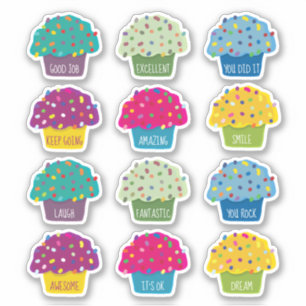 Teacher Cupcake Sprinkle Sweet Cute Cartoon