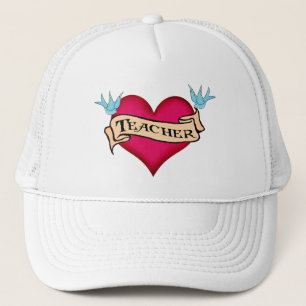 Teacher - Custom Heart Tattoo T-shirts & Gifts Trucker Hat