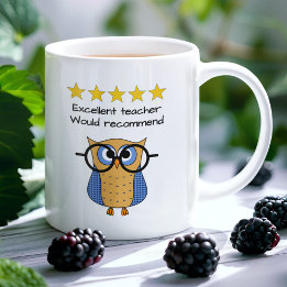 Teacher custom text academic owl coffee mug