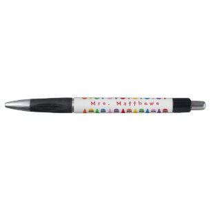 Teacher Cute Colour Crayon Monogram Gift 