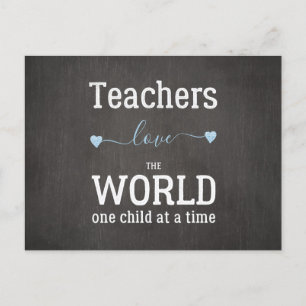 Teacher cute Happy Valentine's Day blackboard Holiday Postcard