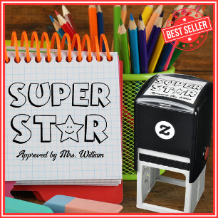 Teacher Cute Star Praise Grading Encouragement Self-inking Stamp