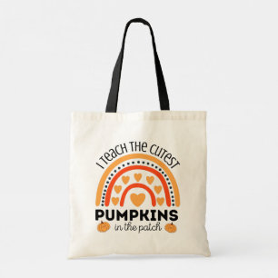 Teacher cutest pumpkins patch Halloween rainbow Tote Bag