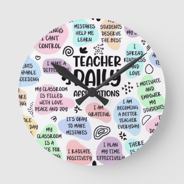 Teacher Daily Round Clock (Front)