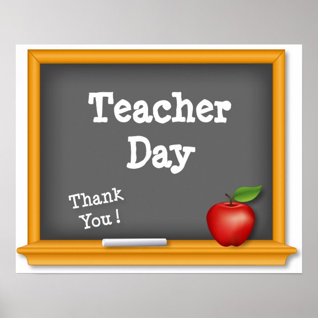 Teacher Day Poster, Thank You ! Poster (Front)