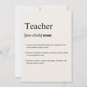 Teacher Definition Card